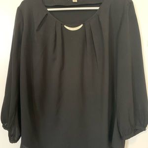 NY & Co 3/3 Sleeve Black Blouse